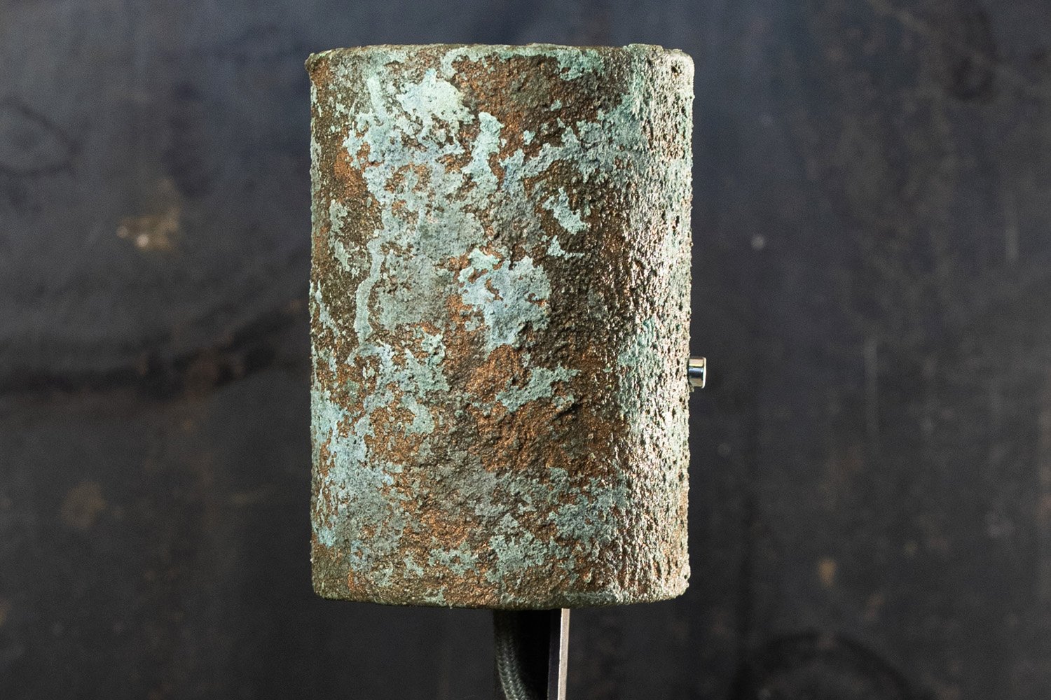 Closeup of a lampshade that looks like lichen on a rock