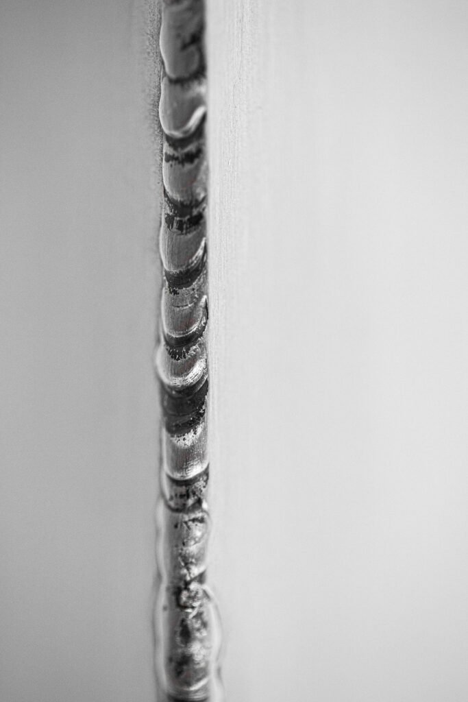 Floor lamp vertical steel weld detail